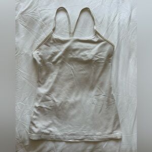 Lululemon White Power Y Tank